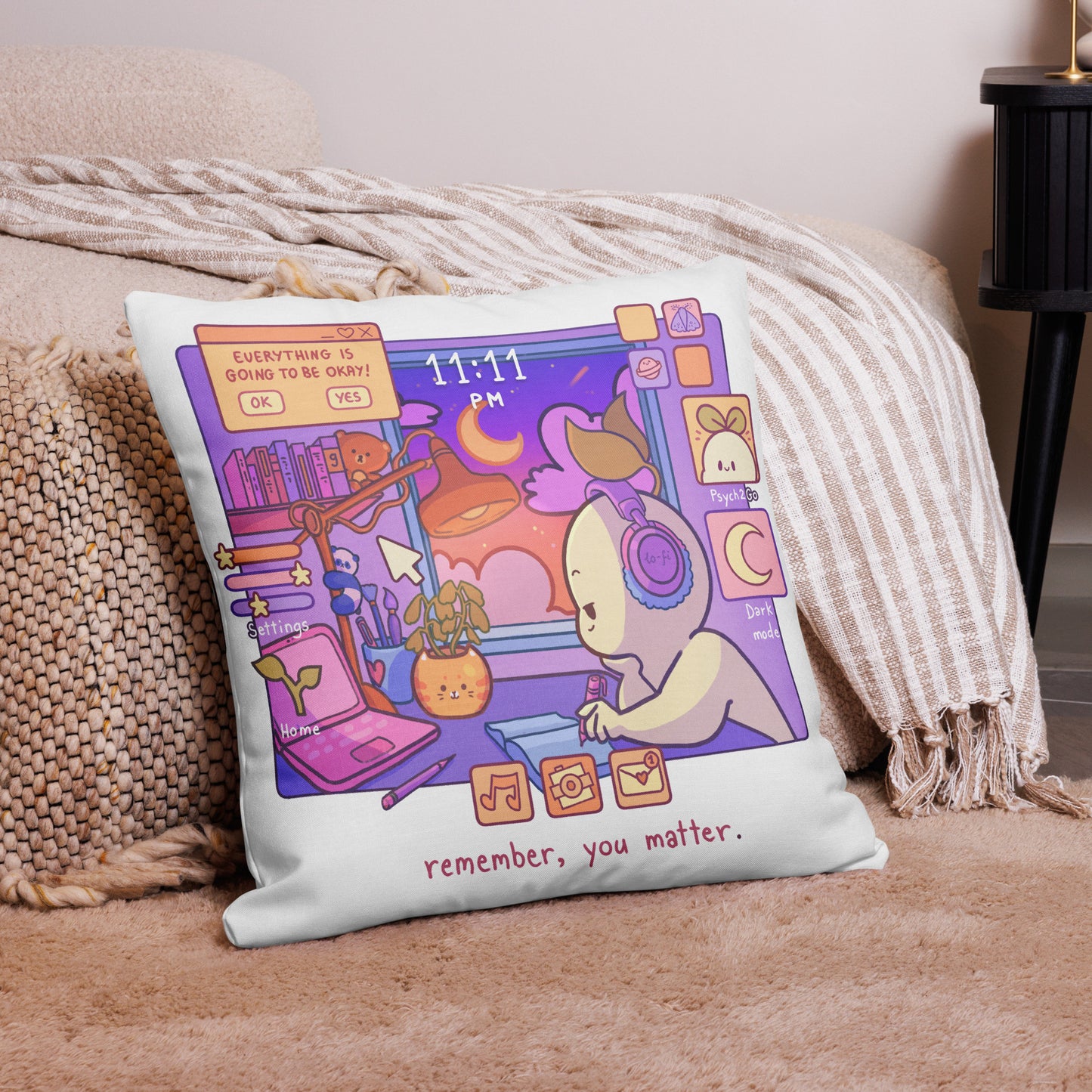 PSI Light and Day You Will Be Okay Premium Pillow