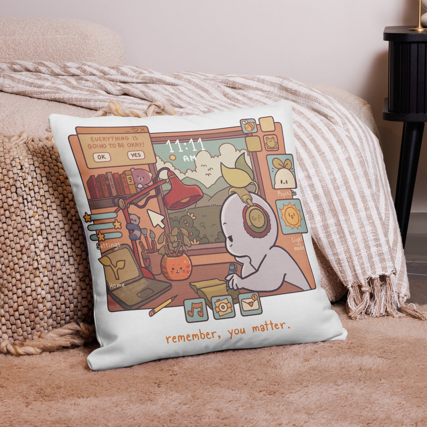 PSI Light and Day You Will Be Okay Premium Pillow