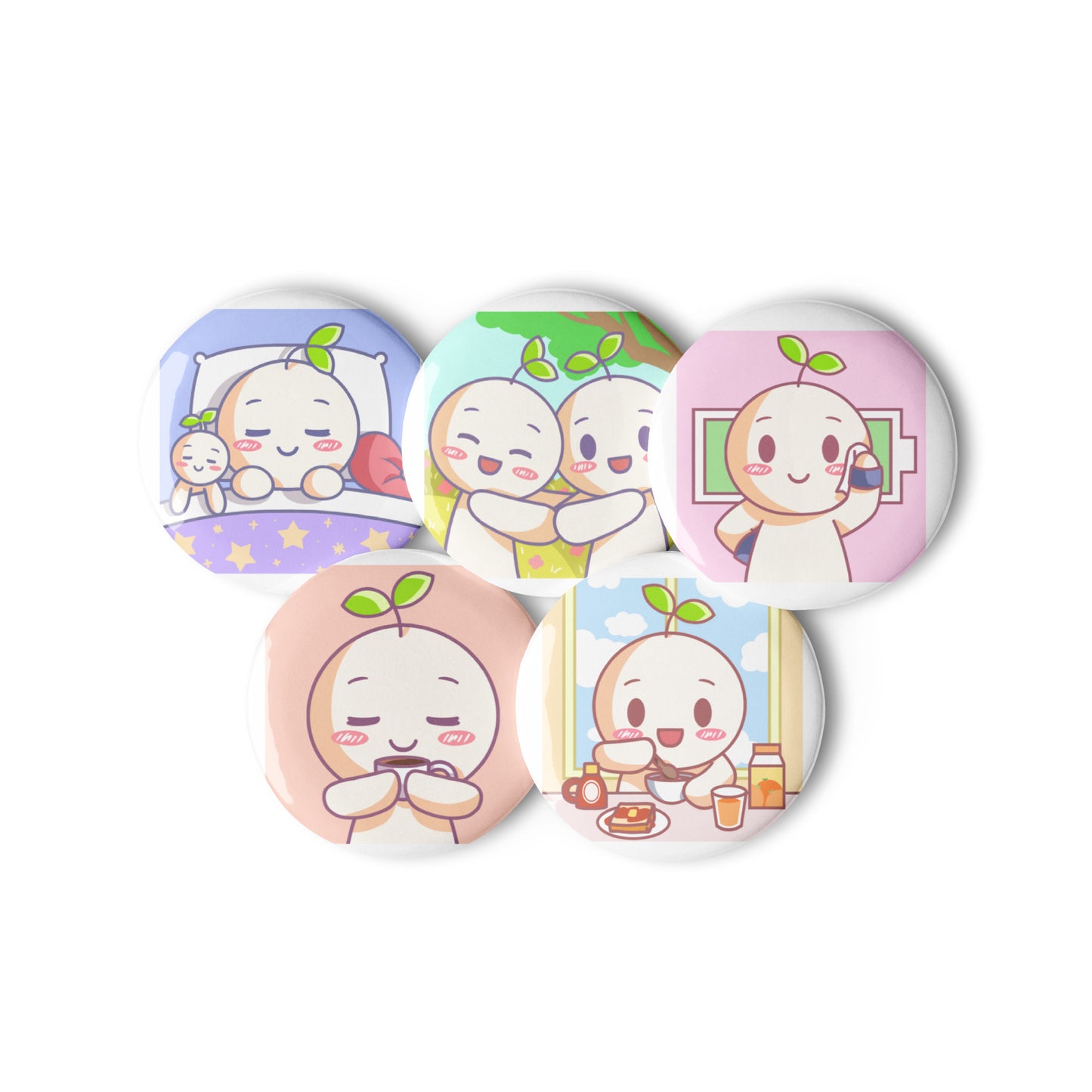 Daily Routine Set of pin buttons