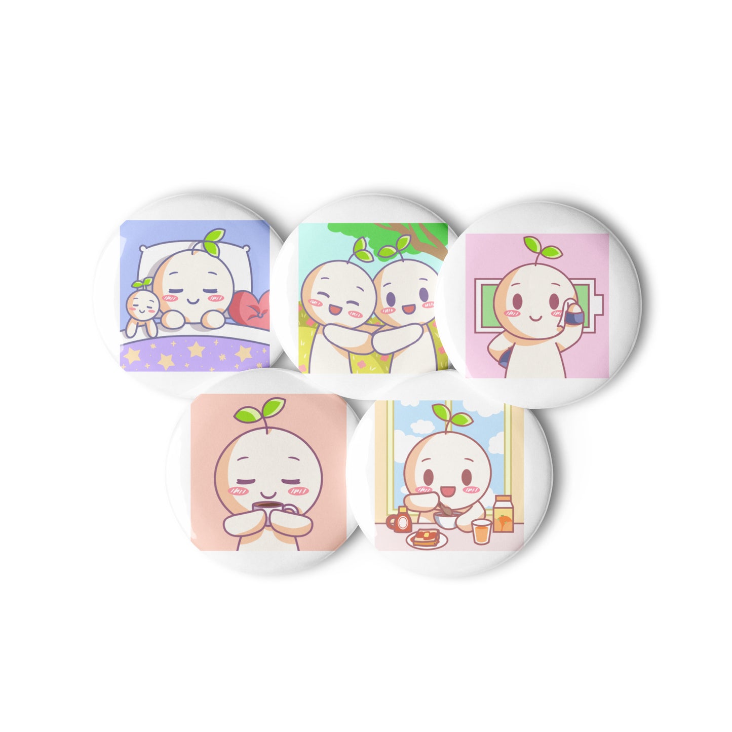 Daily Routine Set of pin buttons