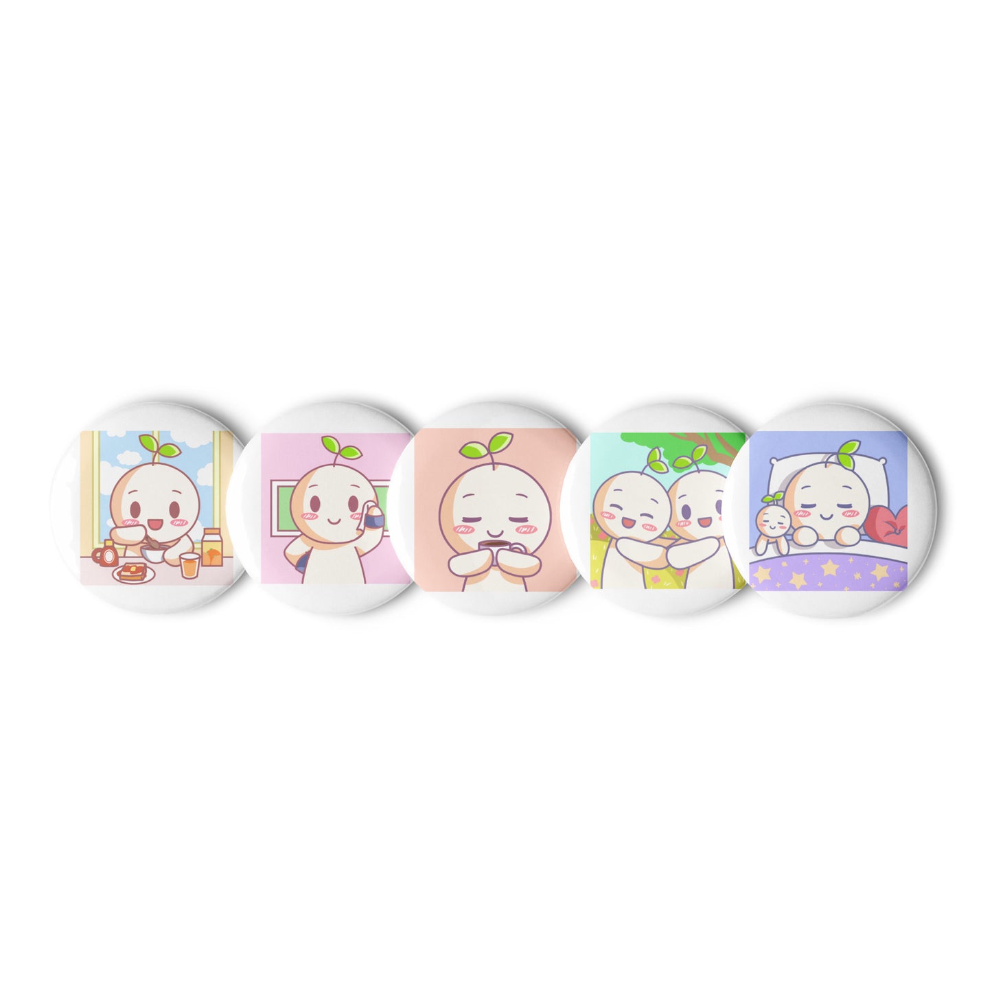 Daily Routine Set of pin buttons