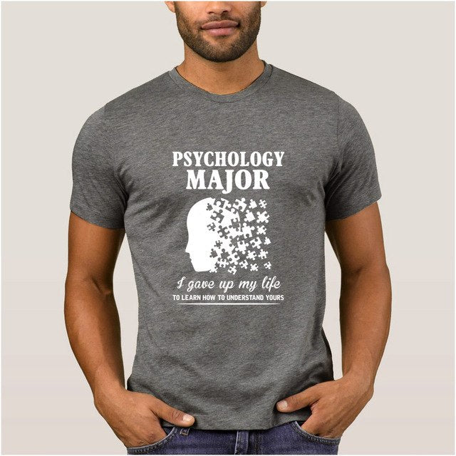 Super t shirt men psychology major learn how to understand lives t-shirt for men Spring Kawaii tshirt for men Basic Solid