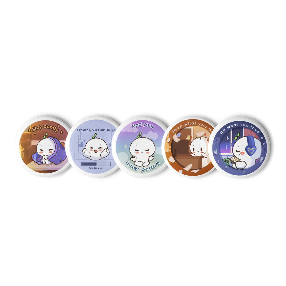 Set of pin buttons