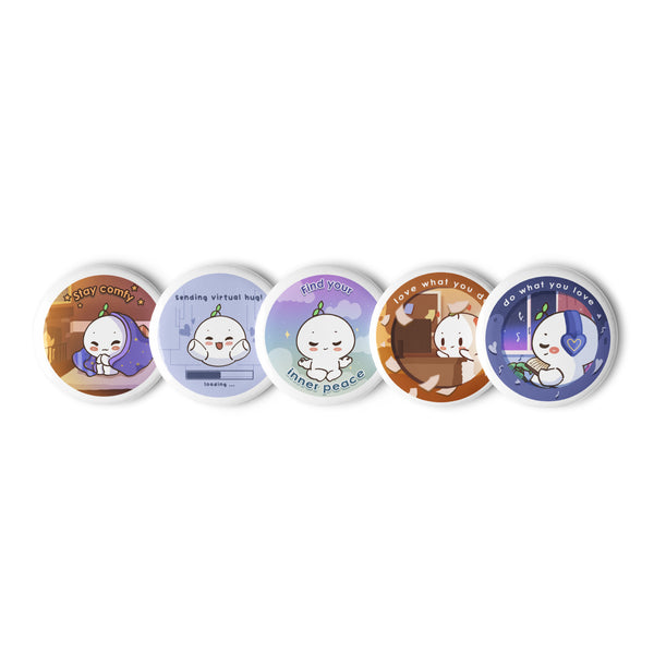 Set of pin buttons