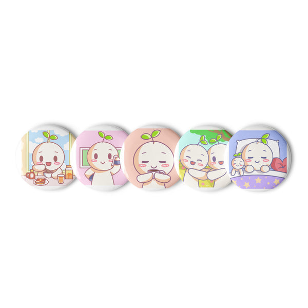 Daily Routine Set of pin buttons