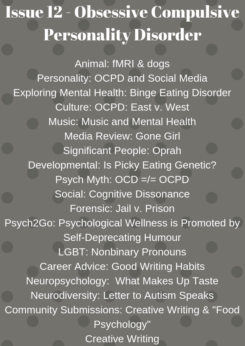 Psych2Go Magazine #12 - Obsessive Compulsive Personality disorder Awareness (Digital)
