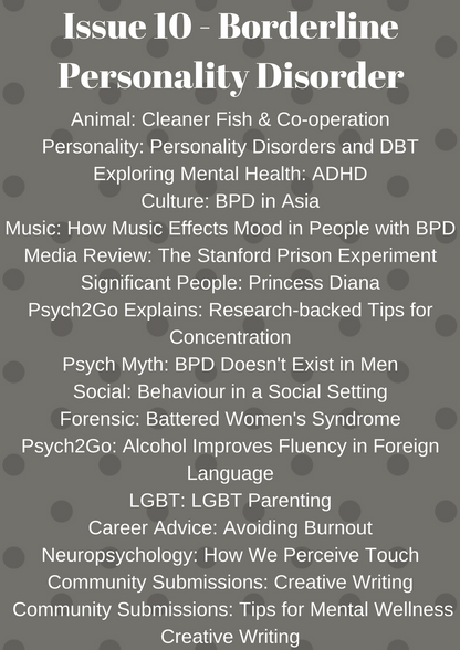 Psych2Go Magazine #10 - Borderline Personality disorder Awareness (Digital)