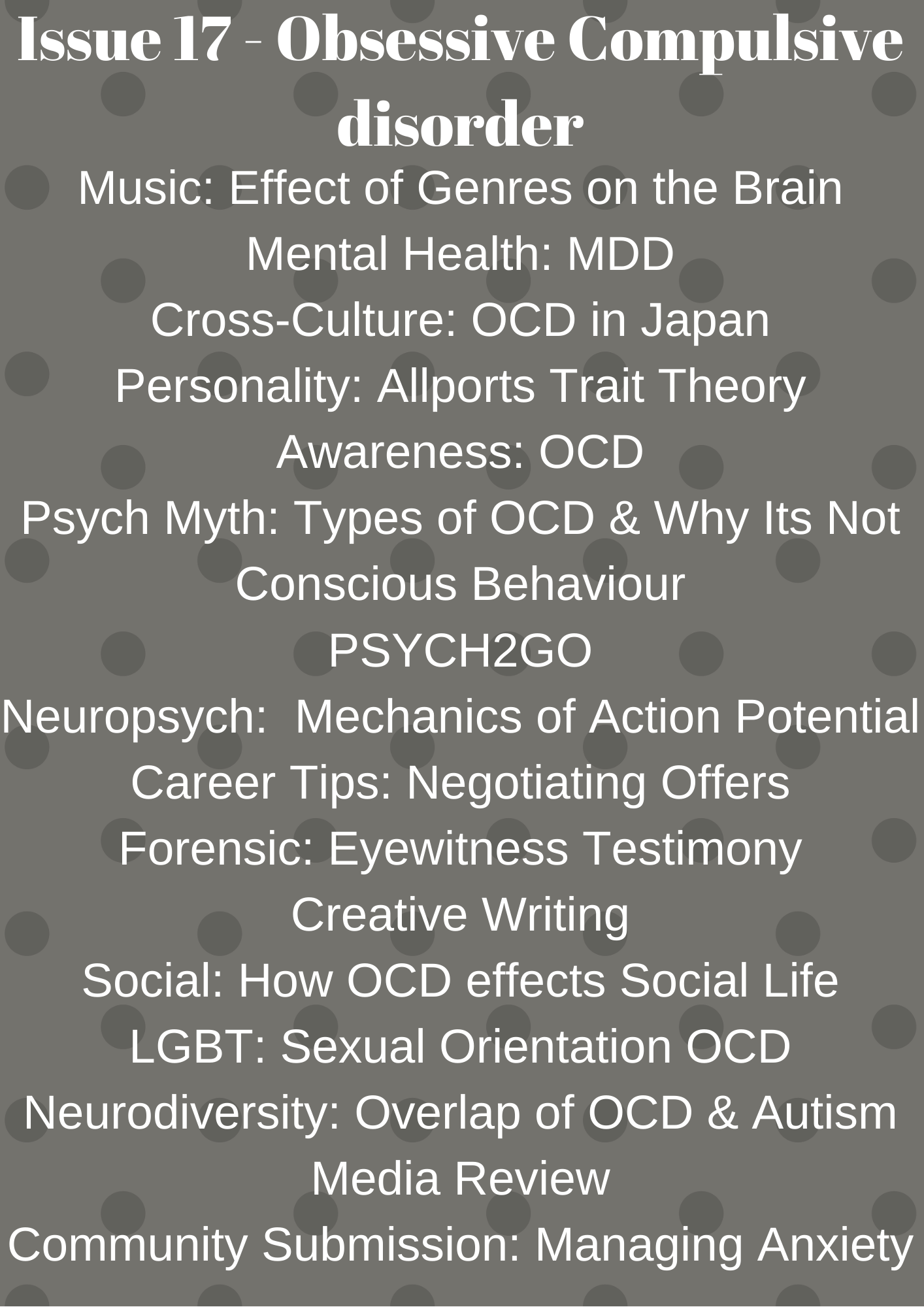 Psych2Go Magazine #17 - Obsessive Compulsive disorder (Digital)