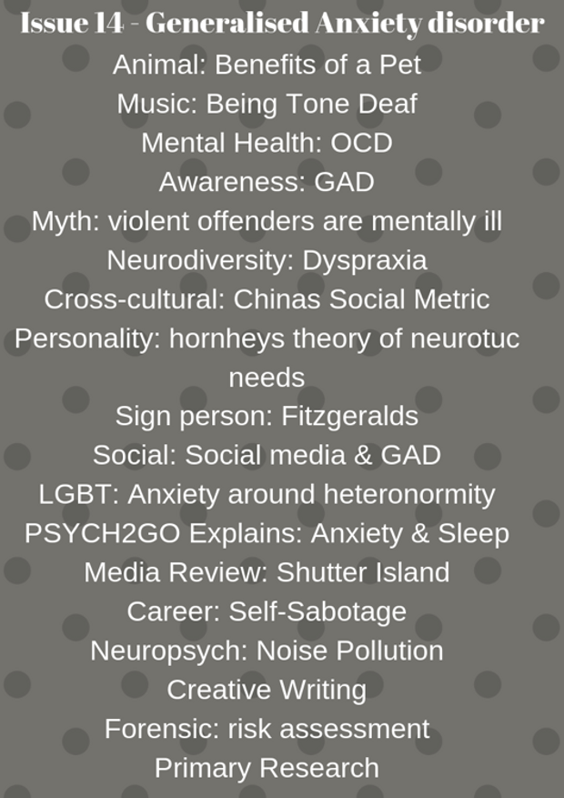 Psych2Go Magazine #14 - Generalised Anxiety disorder (Digital)