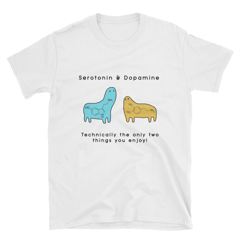 Serotonin & Dopamine Short-Sleeve Unisex T-Shirt - White