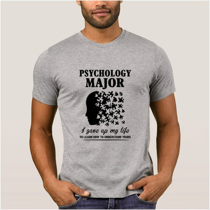 Super t shirt men psychology major learn how to understand lives t-shirt for men Spring Kawaii tshirt for men Basic Solid